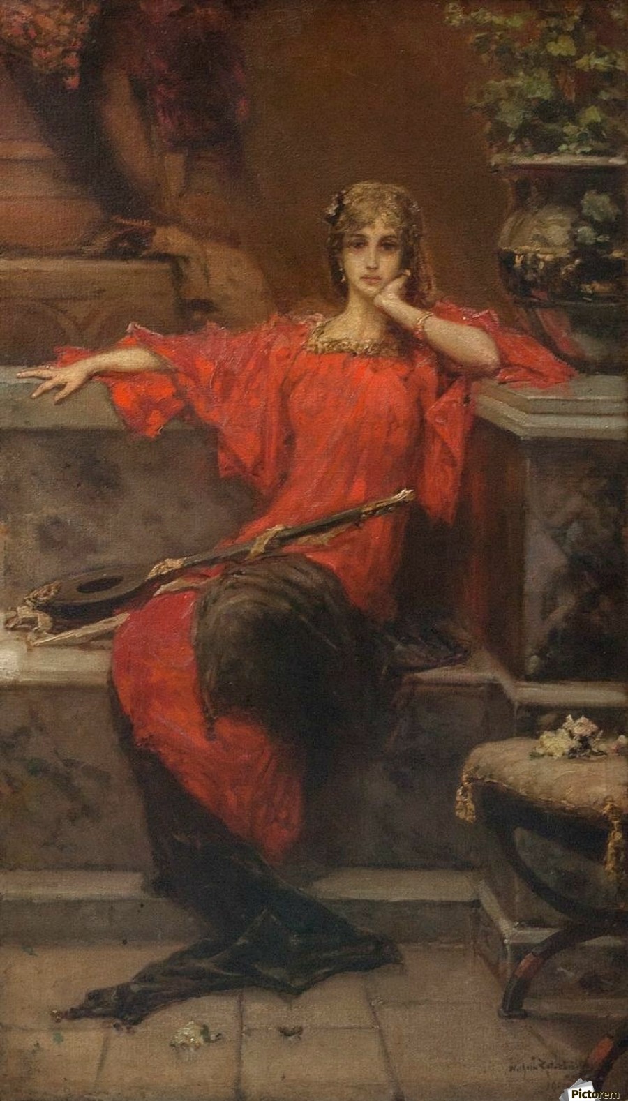Lady In Red By Talbot Hughes Wall Art lady-in-red-by-talbot-hughes-wall-art